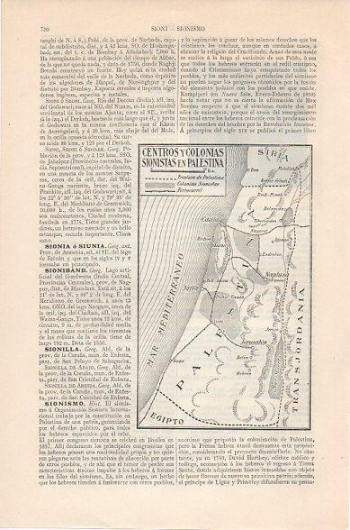 LAMINA V10452: Mapa de las colonias sionistas en Palestina