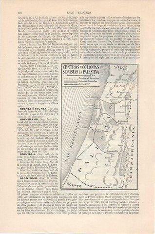 LAMINA V10452: Mapa de las colonias sionistas en Palestina