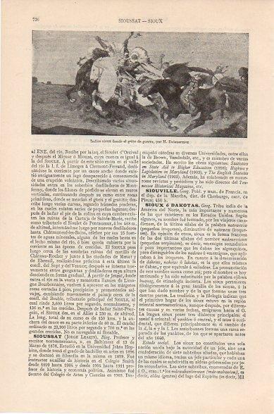 LAMINA V10455: Indios Sioux dando el grito de guerra, por Deleuermoz