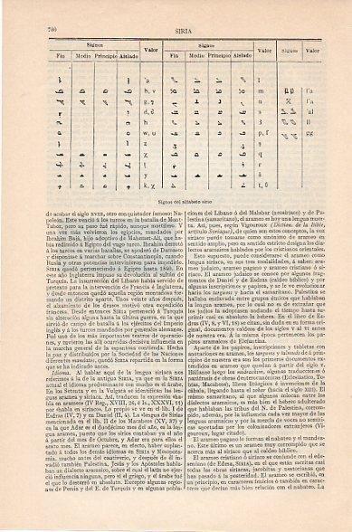 LAMINA V10469: Signos del alfabeto sirio