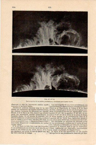 LAMINA V10568: Fotografia protuberancia del sol cedida por el padre Rodes