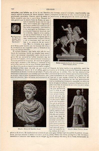 LAMINA V10678: Busto y estatua de Comodo
