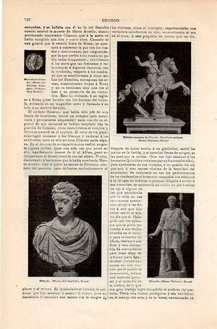 LAMINA V10678: Busto y estatua de Comodo
