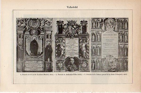 LAMINA V10667: Portadas de El Sol de Occidente Authentica Fides y Cronica General de la Orden