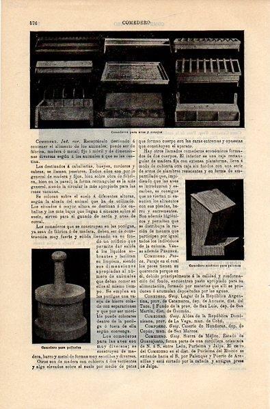 LAMINA V10652: Comedores para aves y conejos