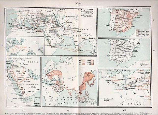 LAMINA V10712: Mapas de la expansion del colera