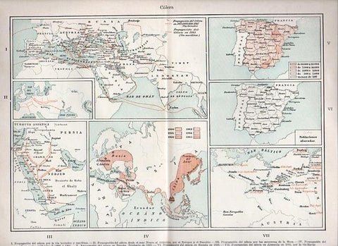 LAMINA V10712: Mapas de la expansion del colera