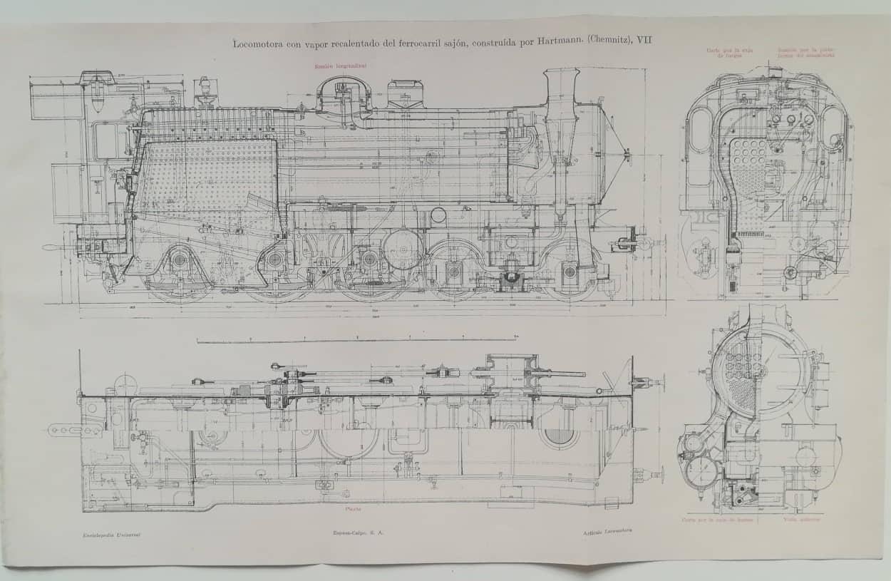 LAMINA V10723: Locomotora de vapor construida por Hartmann