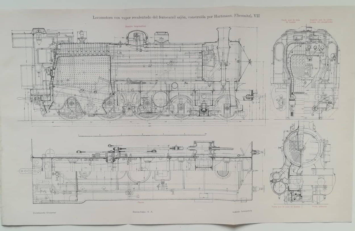 LAMINA V10723: Locomotora de vapor construida por Hartmann