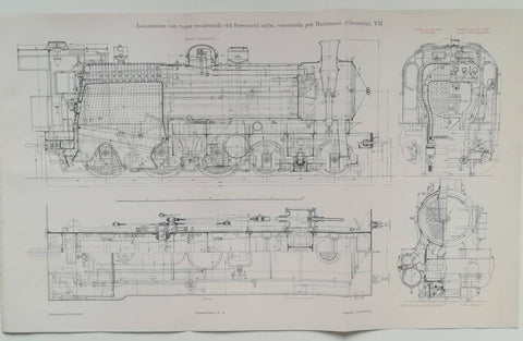 LAMINA V10723: Locomotora de vapor construida por Hartmann