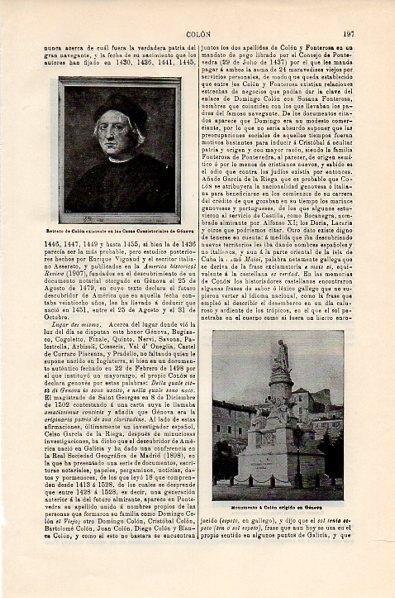 LAMINA V10591: Monumento a Colon en Genova