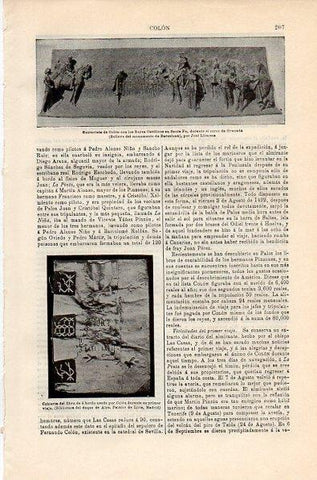 LAMINA V10594: Relieve entrevista de Colon con los Reyes Catolicos, por J. Llimona