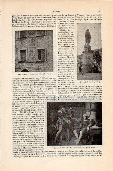 LAMINA V10602: Estatua de Colon en Valparaiso