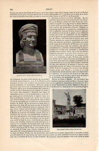 LAMINA V10603: Busto de Cristobal Colon