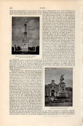 LAMINA V10604: Monumento de Colon en Santo Domingo