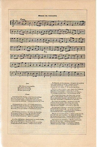 LAMINA V10588: Himno de Colombia