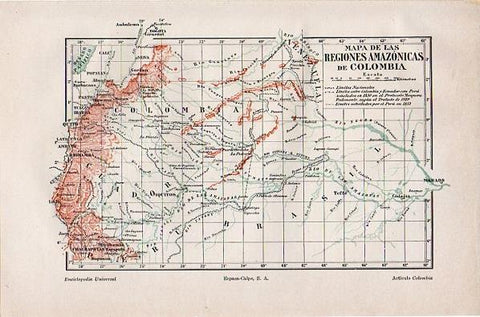 LAMINA V10584: Mapa de las regiones amazonicas de Colombia