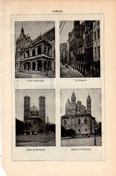 LAMINA V10612: Ayuntamiento e iglesias de Colonia, Alemania