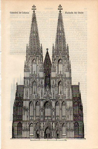 LAMINA V10614: Fachada oeste de la catedral de Colonia, Alemania