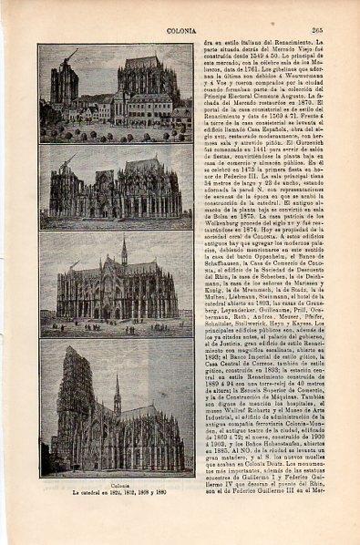 LAMINA V10615: La catedral de Colonia en 1821, 1852, 1868 y 1880