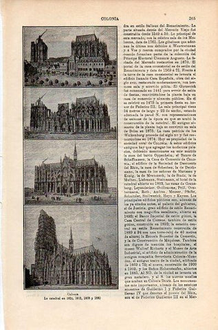LAMINA V10615: La catedral de Colonia en 1821, 1852, 1868 y 1880