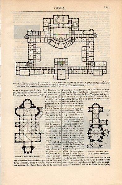 LAMINA V10616: Planta de la catedral de Colonia, Alemania