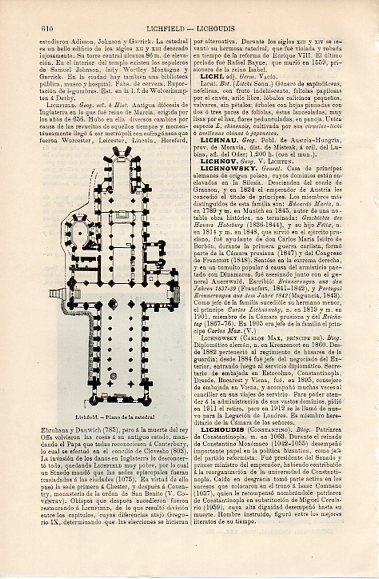 LAMINA V10161: Plano de la catedral de Lichfield
