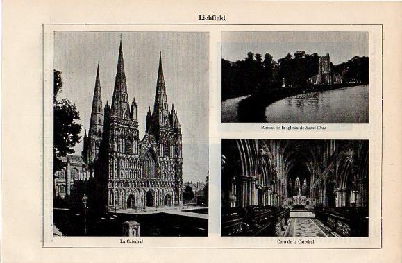 LAMINA V10162: La Catedral e iglesia de Saint Chad en Lichfield