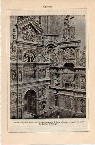 LAMINA V10359: Altar de Santa Librada y sepulcro de Fadrique de Portugal, catedral de Siguenza