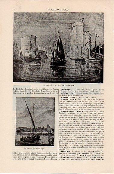 LAMINA V10347: El puerto de Rochela, por Pablo Signac