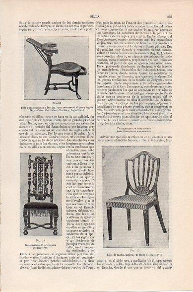 LAMINA V10391: Silla para escritura del poeta ingles Gay