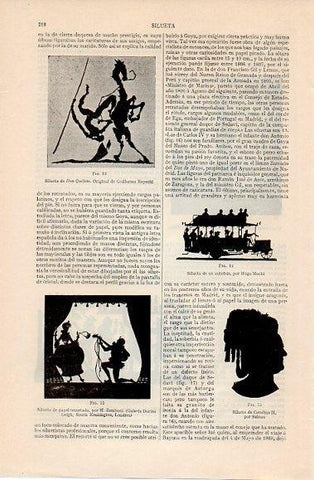 LAMINA V10380: Silueta de Don Quijote, por Guillermo Repsold