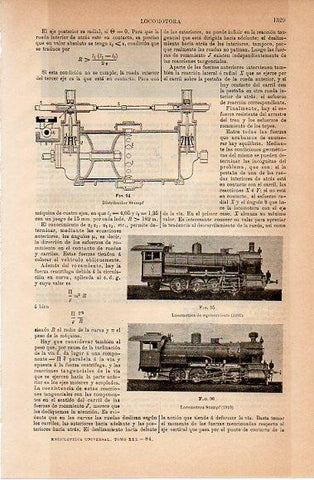 LAMINA V10281: Distribuidor y locomotora Stumpf de 1910