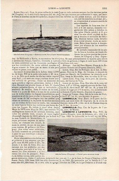 LAMINA V10262: Faro y corral para focas en Isla de Lobos, Uruguay