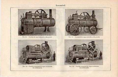 LAMINA V10291: Locomovil de vapor