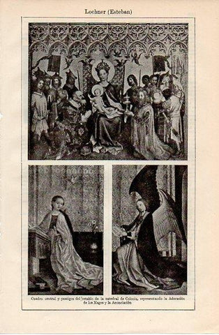 LAMINA V10295: Retablo de la catedral de Colonia, por Esteban Lochner