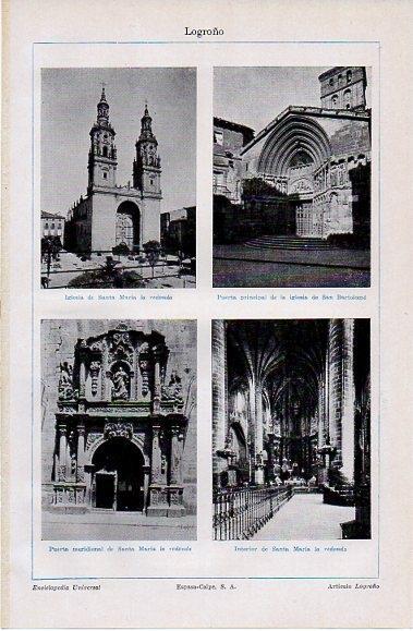LAMINA V10308: Iglesia de Santa Maria la redonda y San Bartolome en Logroño