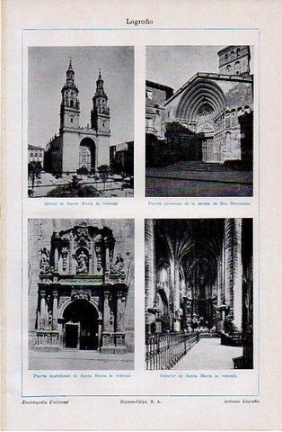 LAMINA V10308: Iglesia de Santa Maria la redonda y San Bartolome en Logroño