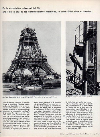LAMINA V11414: Construccion de la torre Eiffel en 1889