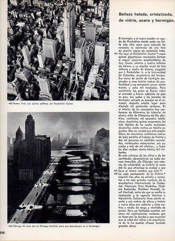 LAMINA V11426: Los quince edificios del Rockefeller Center y el rio Chicago