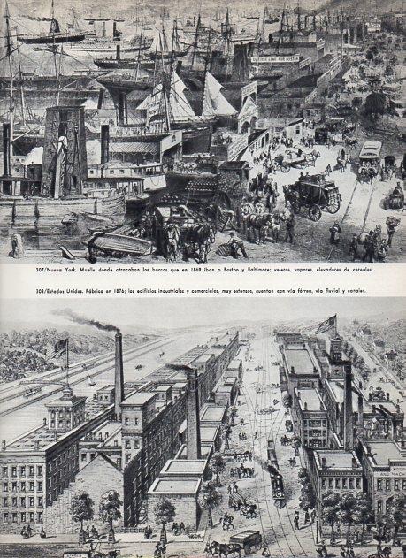 LAMINA V11401: Muelle de Nueva York en 1869 y fabrica en Estados Unidos en 1876