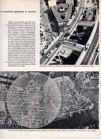 LAMINA V11457: Proyecto de una cupula geodesica de aluminio sobre Manhattan