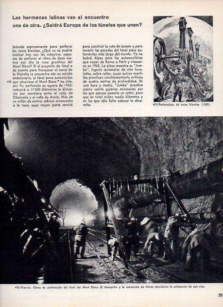 LAMINA V11452: Obras de perforación del tunel del Mont Blanc, Francia