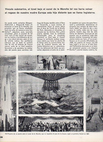 LAMINA V11451: Proyecto de un puente sobre el Canal de la Mancha en 1867