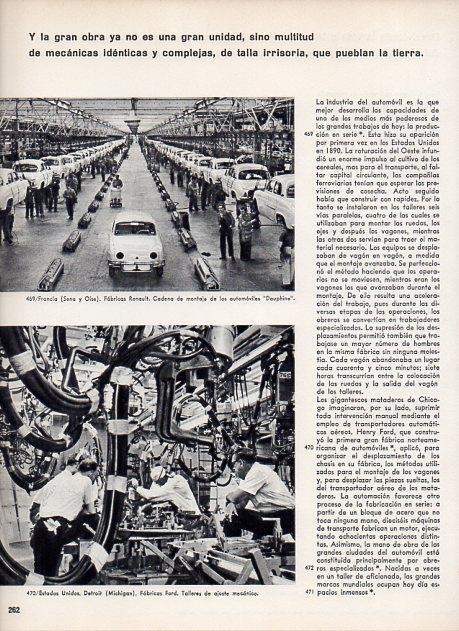 LAMINA V11449: Talleres de Fabrica Ford en Detroit y cadena de montaje del Dauphine