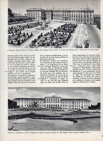 LAMINA V11394: Palacio de Oriente en Madrid y Palacio de Schonbrunn Viena