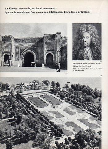 LAMINA V11393: Palacio de Drottningholm en Suecia y Puerta Bab-Mansur en Marruecos