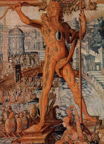 LAMINA V11342: El Coloso de Rodas, tapiceria de los Gobelinos