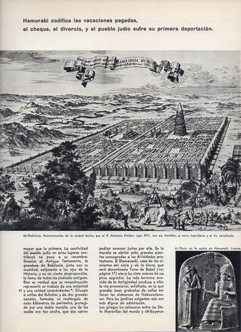 LAMINA V11338: Reconstruccion de Babilonia por Atanasio Kircher