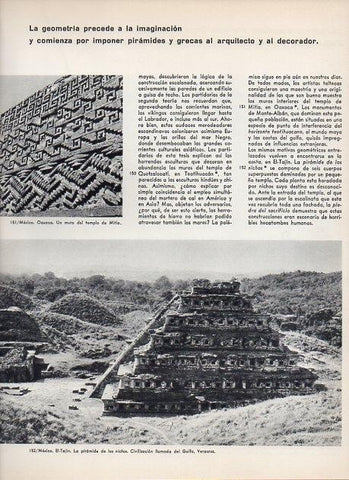LAMINA V11358: Templo de Mitla y Piramide de los nichos, Mejico